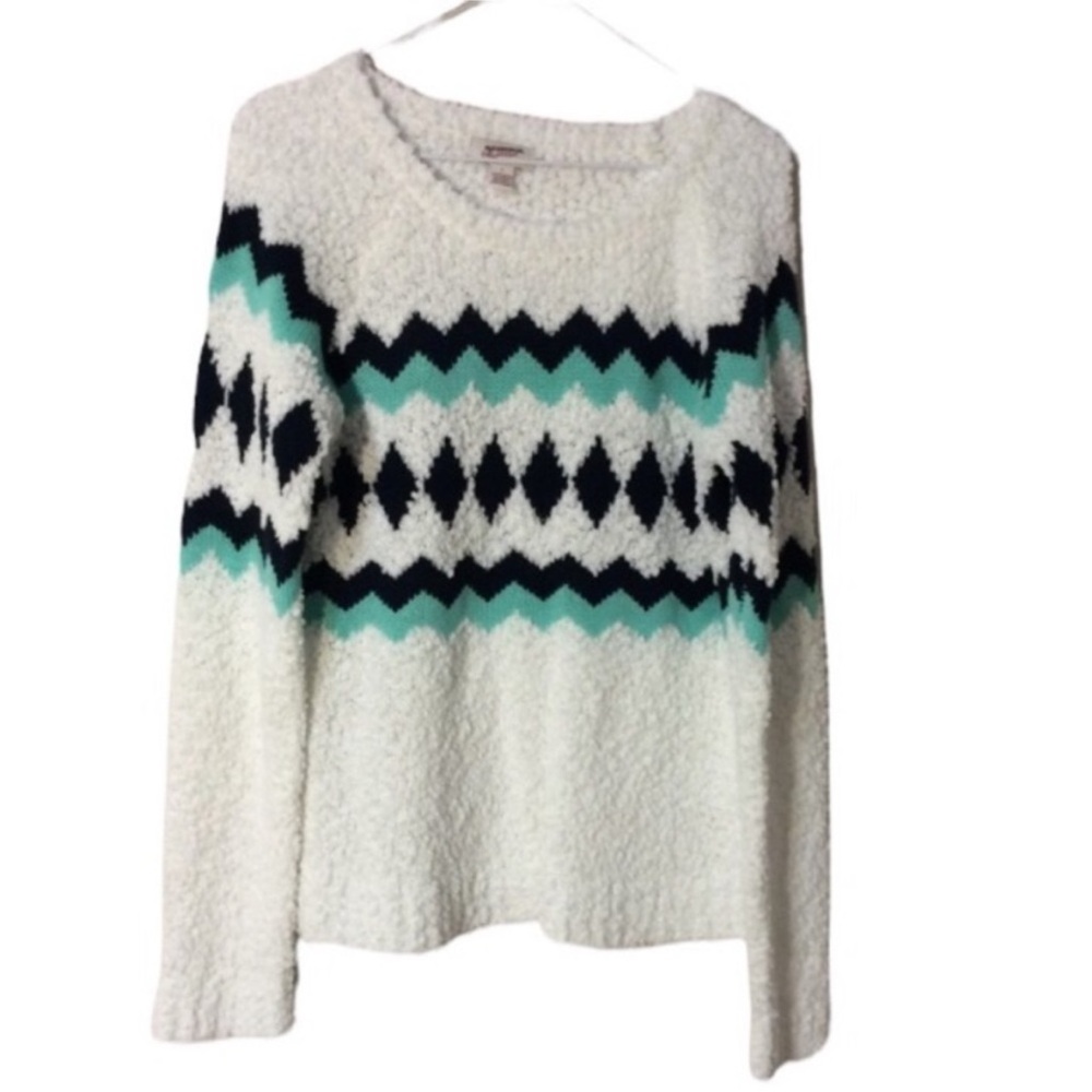 ARIZONA JEAN COMPANY Cozy CHEVRON Pattern Soft Winter SWEATER Size LARGE